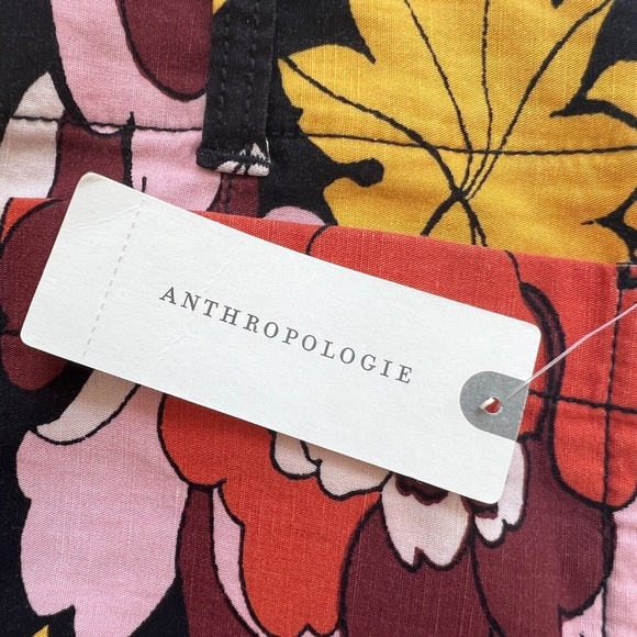 New Anthropologie Maeve The Colette Floral Wide Leg High Waist Pants Size 27T - Picture 6 of 10